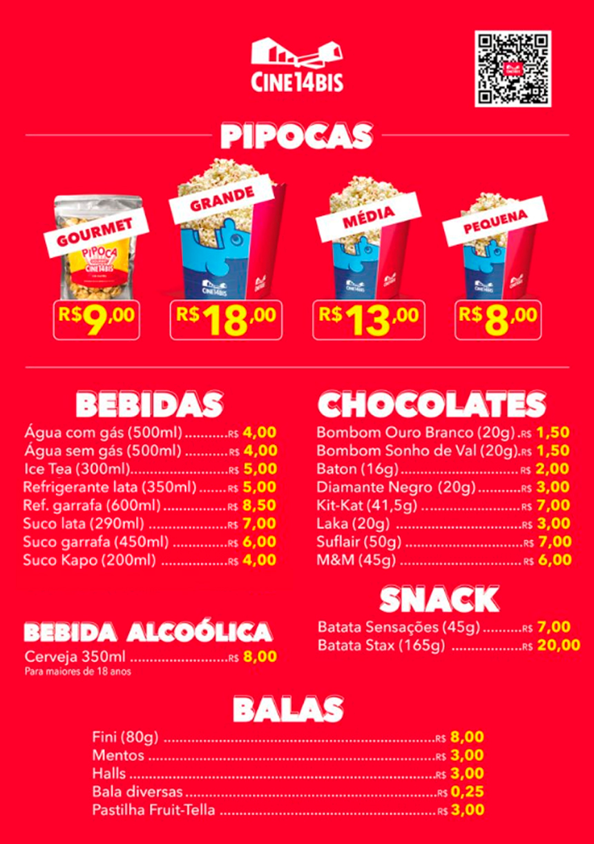 Cardápio Cine 14 Bis